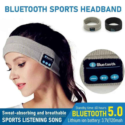 Wireless Bluetooth Earphone Sleeping Running Headband Stereo Earphones Sports Headset Music Hat With Mic Smart Phone Headphone - Mountain ship