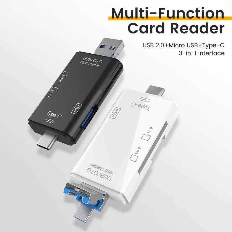 USB3.0 Card Reader 6 in 1 OTG Multifunction Type C Micro TF SD USB Card Reader Adapter Computer Laptop Tablet Phone Accessories - Mountain ship