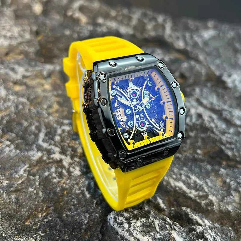 Men's Watch Light Luxury Brand Wine Barrel dial Fashionable Night Glow Sports Watch Calendar Clock Reloj L146 - Mountain ship