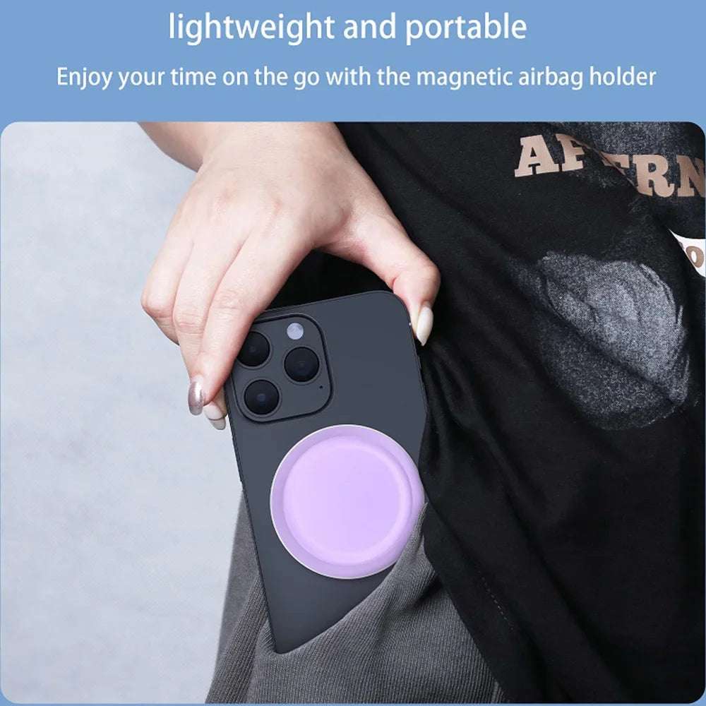 Magnetic Mobile Phone Grip Tok Holder For IPhone 15 Samsung Socket Pocket Support Mac Safe Ring Finger Folding Stand posocket - Mountain ship