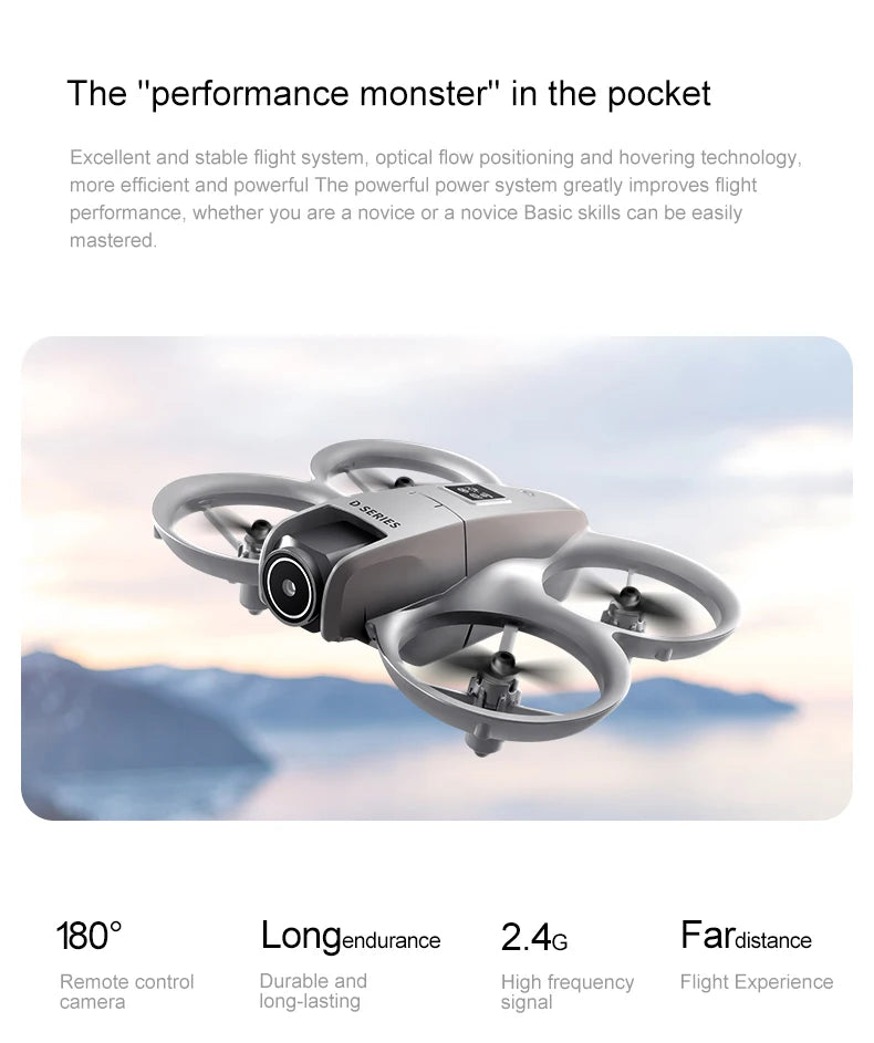 2025 D16 Mini Drone HD Camera 4K 1080P 180 ° Lens Dron Professional Obstacle Avoidance Optical Flow FPV Dron RC Quadcopter Toys - Mountain ship