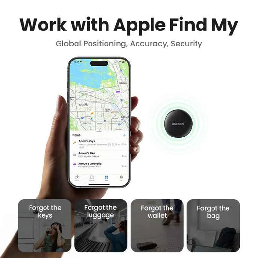 UGREEN Finder Security SmartTrack Link Smart Tag With Apple Find My Key Bluetooth GPS Tracker For Earbud Luggage MFi Finder IOS - Mountain ship