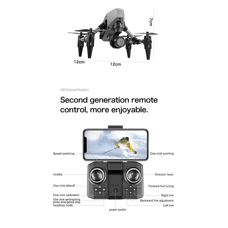 XD1 Pro Mini Dron with 8K Dual Camera WIFI Alloy Anti-drop Optical Flow Positioning Quadcopter Remote Control Gift RC Toy - Mountain ship