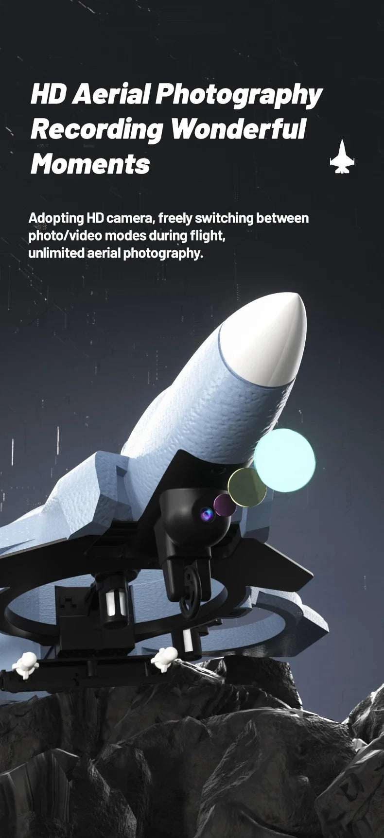 JJRC Dron With Camera Glide Take Off EVA Fighter WIFI Picture Transmission 8K Aerial Foam Remote Control Aircraft Toy Gifts - Mountain ship