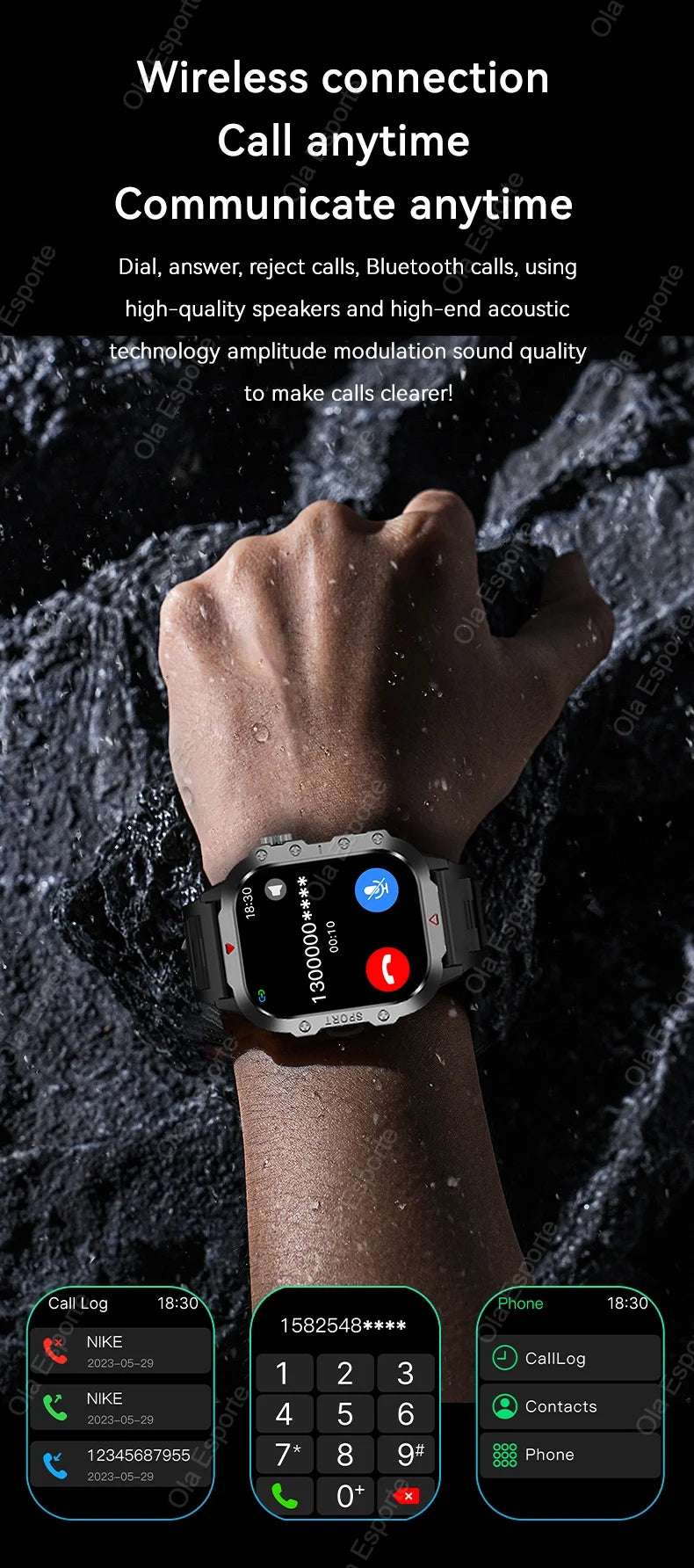 Original Men Smart Watch Bluetooth Call Fitness Clock 3ATM IP68 Swim Waterproof Sports Smartwatch for Women Xiaomi Android 2024 - Mountain ship