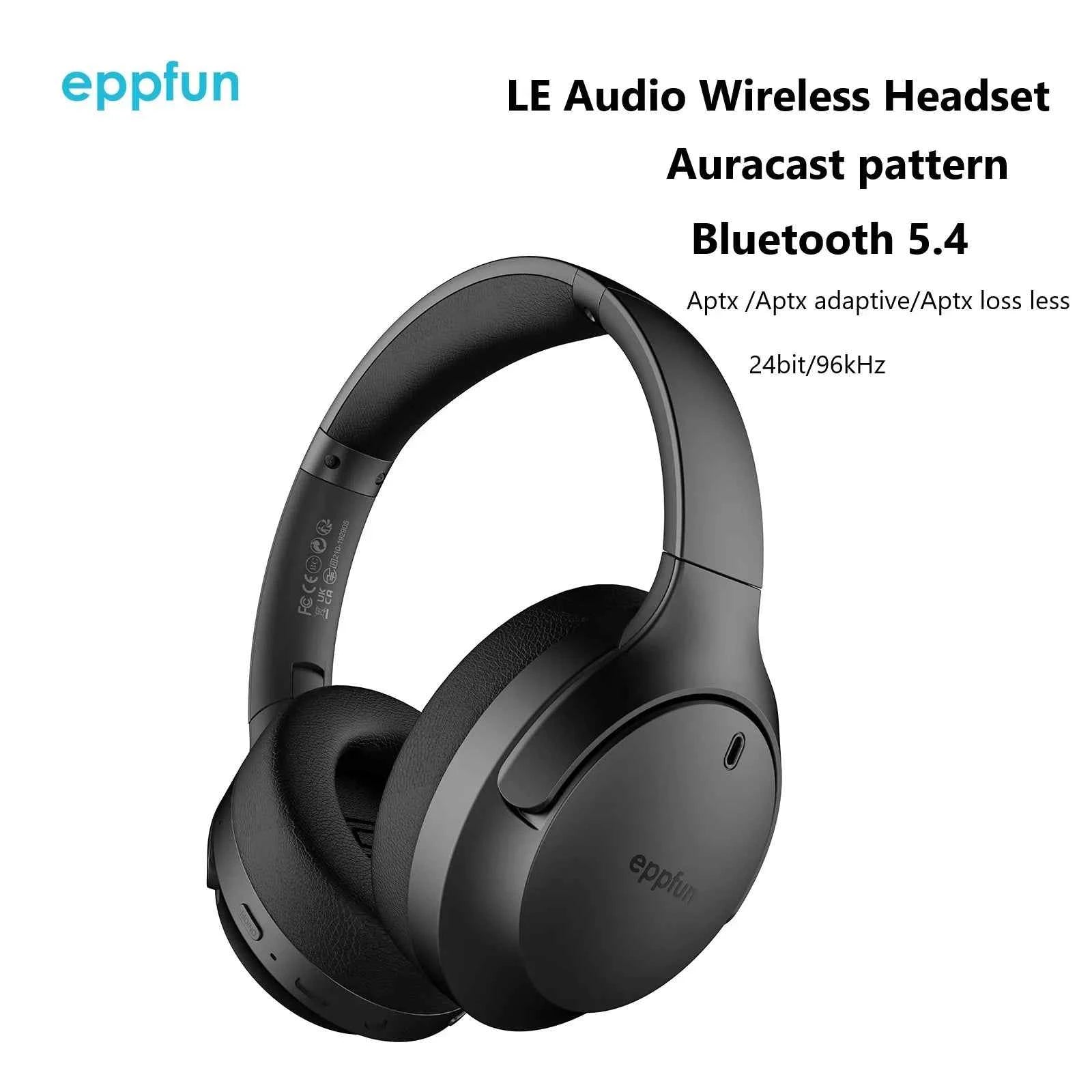 eppfun LE Audio Over Ear Bluetooth 5.4 Headphones with mic,Aptx Lossless/LC3/Auracast Headset for Music Gaming TV Watching QC308 - Mountain ship