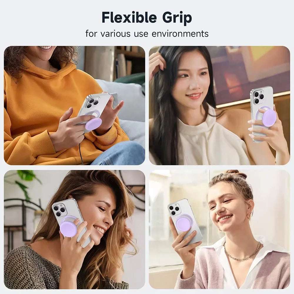 Magnetic Mobile Phone Grip Tok Holder For IPhone 15 Samsung Socket Pocket Support Mac Safe Ring Finger Folding Stand posocket - Mountain ship
