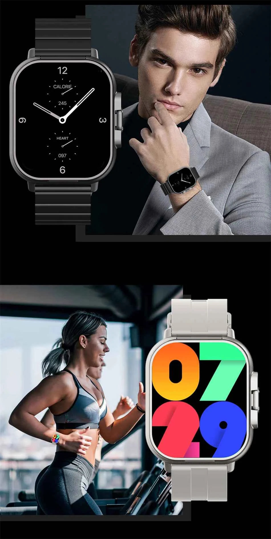2024 Smart Watch 2 in 1 With Earphone Smartwatch Bluetooth Call Men Watch GPS Track Heart Rate Monitor Play Music SmartWatch - Mountain ship