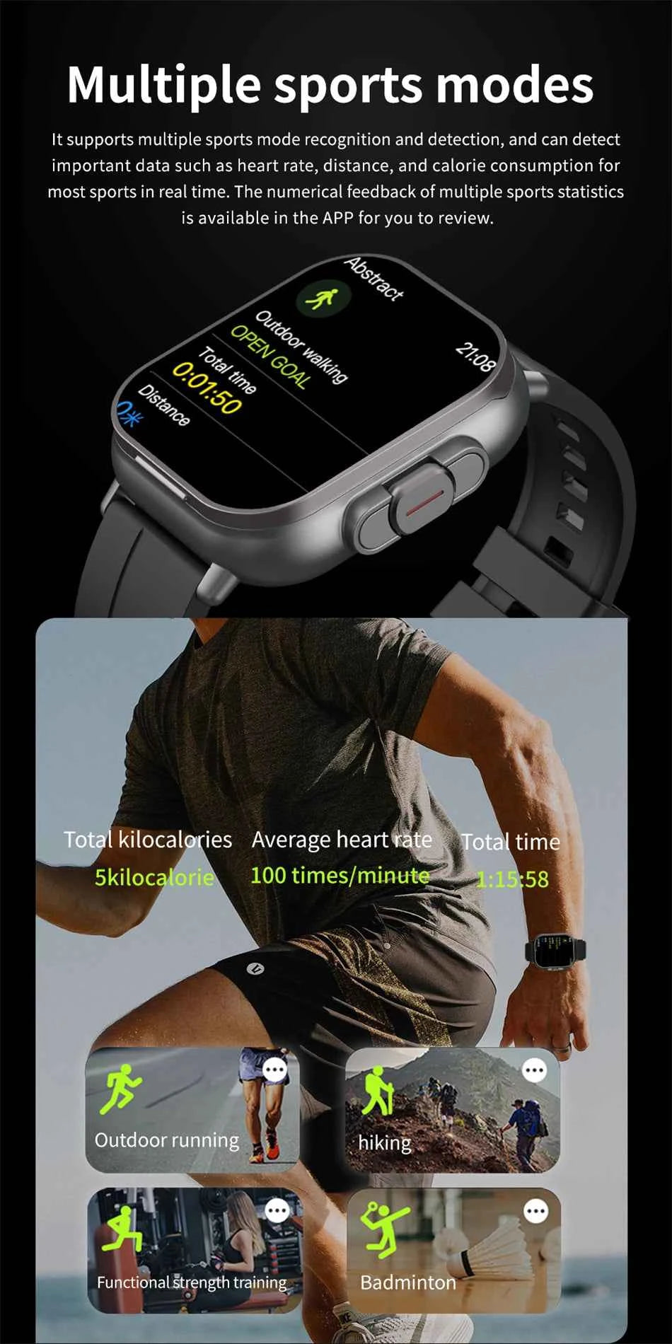 2024 Smart Watch 2 in 1 With Earphone Smartwatch Bluetooth Call Men Watch GPS Track Heart Rate Monitor Play Music SmartWatch - Mountain ship