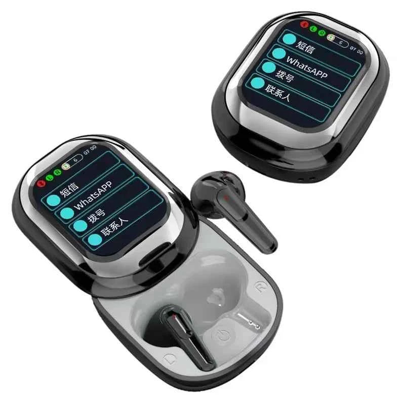 2025 AI Translation Earphones Wireless Bluetooth 5.4 2 Inch Smart Touch Screen Noise Cancellation IPX4 In-Ear Headset - Mountain ship