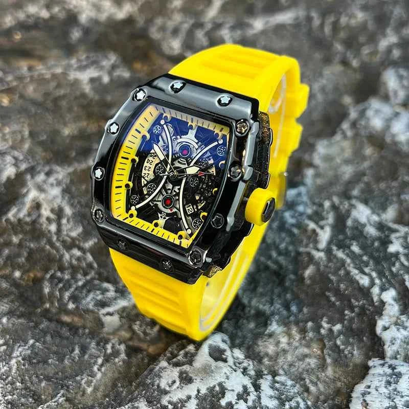 Men's Watch Light Luxury Brand Wine Barrel dial Fashionable Night Glow Sports Watch Calendar Clock Reloj L146 - Mountain ship