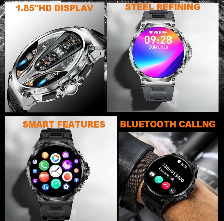 2024 New For Huawei Xiaomi Men GPS Track Smart Watch 1.85 Inch Ultra HD AMOLED Screen 710 Mah Battery Bluetooth Call Smartwatch - Mountain ship
