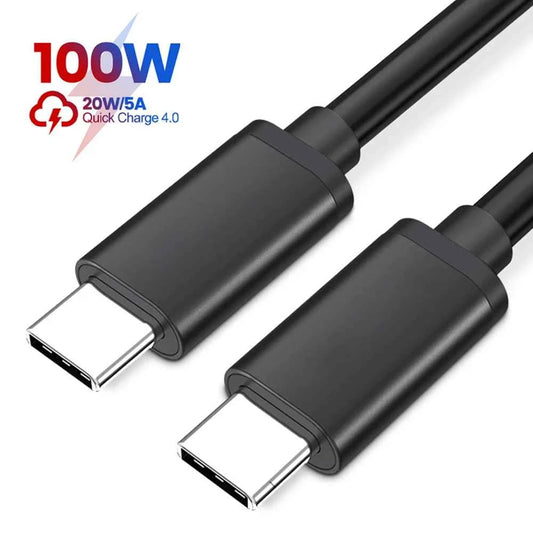 USB Cable PD100W USB C to Type C Fast Charger Cable for Xiaomi Samsung Huawei MacBook iPad 5A Mobile Phone Cord USB Cable Type C - Mountain ship