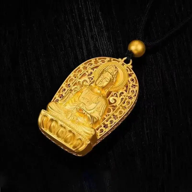 24K Gold 999 Pure Gold Guanyin Bodhisattva Pendant, Unisex Design for Peace  Style, Exquisite Craftsmanship - Mountain ship