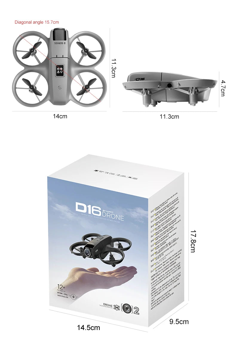 2025 D16 Mini Drone HD Camera 4K 1080P 180 ° Lens Dron Professional Obstacle Avoidance Optical Flow FPV Dron RC Quadcopter Toys - Mountain ship