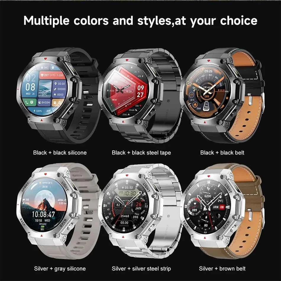 2025 New LED Smart Watch Men's HD AMOLED Bluetooth Call Waterproof Smartwatch Heart Rate Monitoring Women's Health Smart Watches - Mountain ship