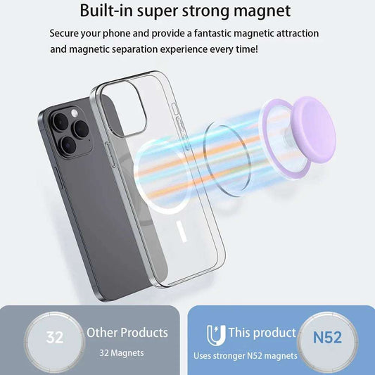 Magnetic Mobile Phone Grip Tok Holder For IPhone 15 Samsung Socket Pocket Support Mac Safe Ring Finger Folding Stand posocket - Mountain ship