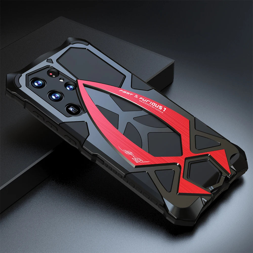 Luphie Metal Full Protect Armor Case For Samsung Galaxy S25 Ultra Phone Cover S24 23 S22Ultra S25 S24 Plus 5G Shockproof Fundas - Mountain ship