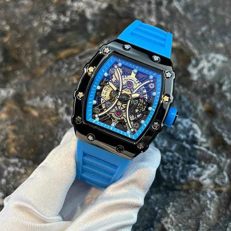 Men's Watch Light Luxury Brand Wine Barrel dial Fashionable Night Glow Sports Watch Calendar Clock Reloj L146 - Mountain ship