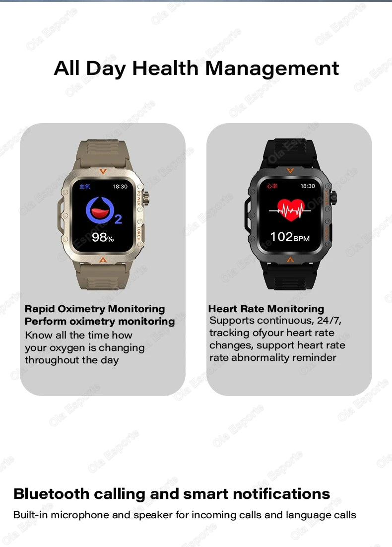 Outdoor Sports Smart Watch for huawei xiaomi Samsung 2025 Men Women Watches Fitness Track ECG+PGG Smartwatch with Led Lighting - Mountain ship