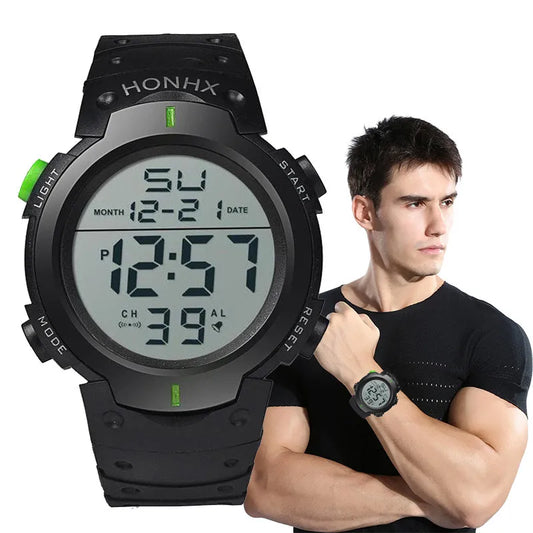 Men Sport LED Watches Top Brand Men Digital Clock Multi-Functional Rubber Man Fitnes Athlete Timekeeping Electronic Watch Reloj - Mountain ship