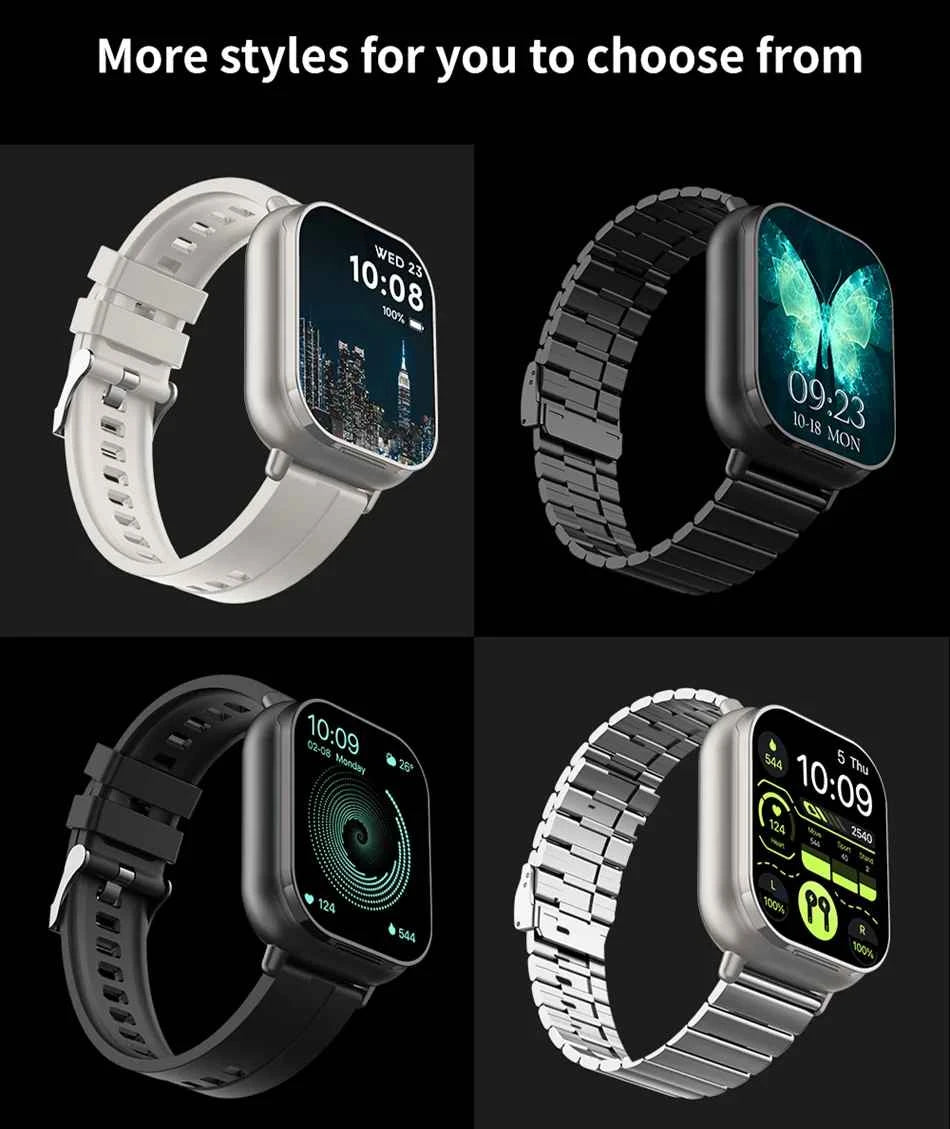 2024 Smart Watch 2 in 1 With Earphone Smartwatch Bluetooth Call Men Watch GPS Track Heart Rate Monitor Play Music SmartWatch - Mountain ship