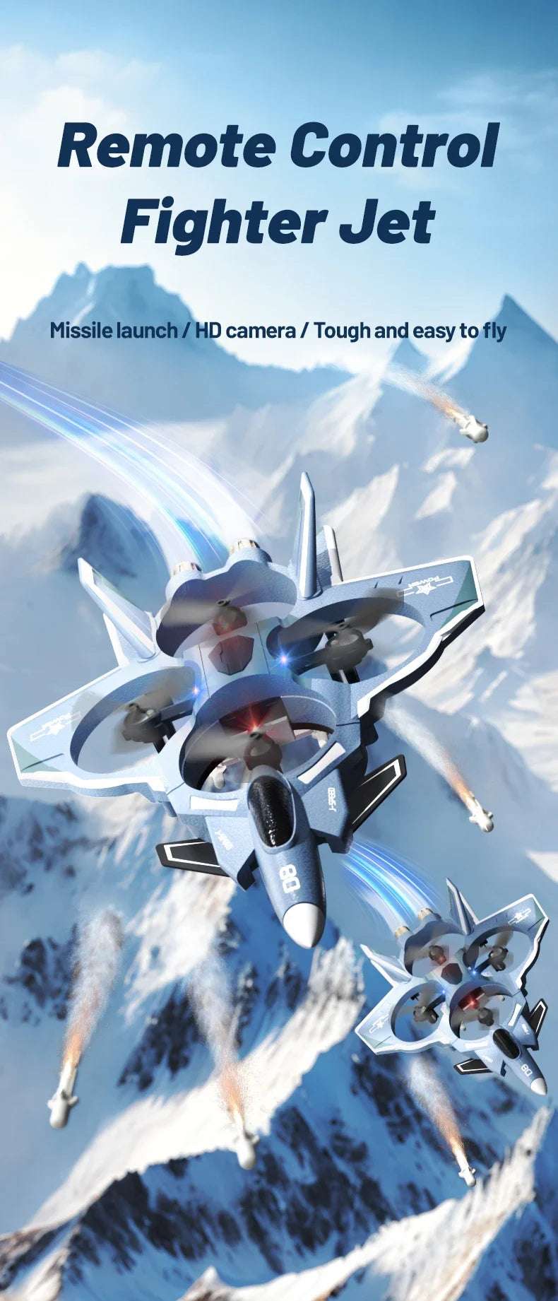 JJRC Dron With Camera Glide Take Off EVA Fighter WIFI Picture Transmission 8K Aerial Foam Remote Control Aircraft Toy Gifts - Mountain ship