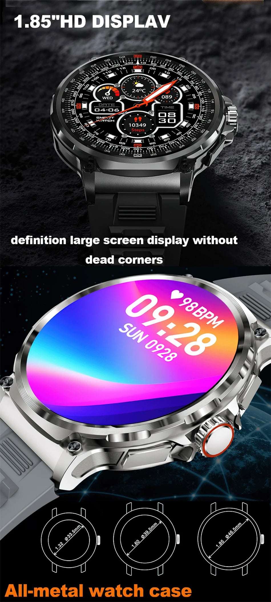 2024 New For Huawei Xiaomi Men GPS Track Smart Watch 1.85 Inch Ultra HD AMOLED Screen 710 Mah Battery Bluetooth Call Smartwatch - Mountain ship