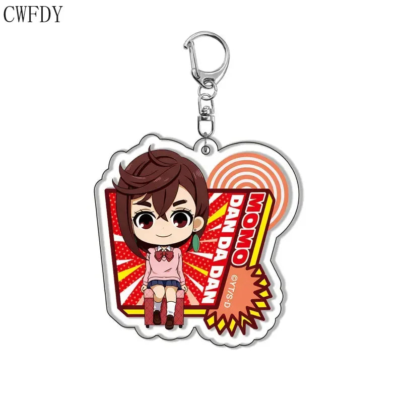 New Anime Dandadan Momo Acrylic Keychain Children Cartoon Badge Pendant Charms Key Chain Jewelry Accessories For Fans Xams Gift Mountain ship