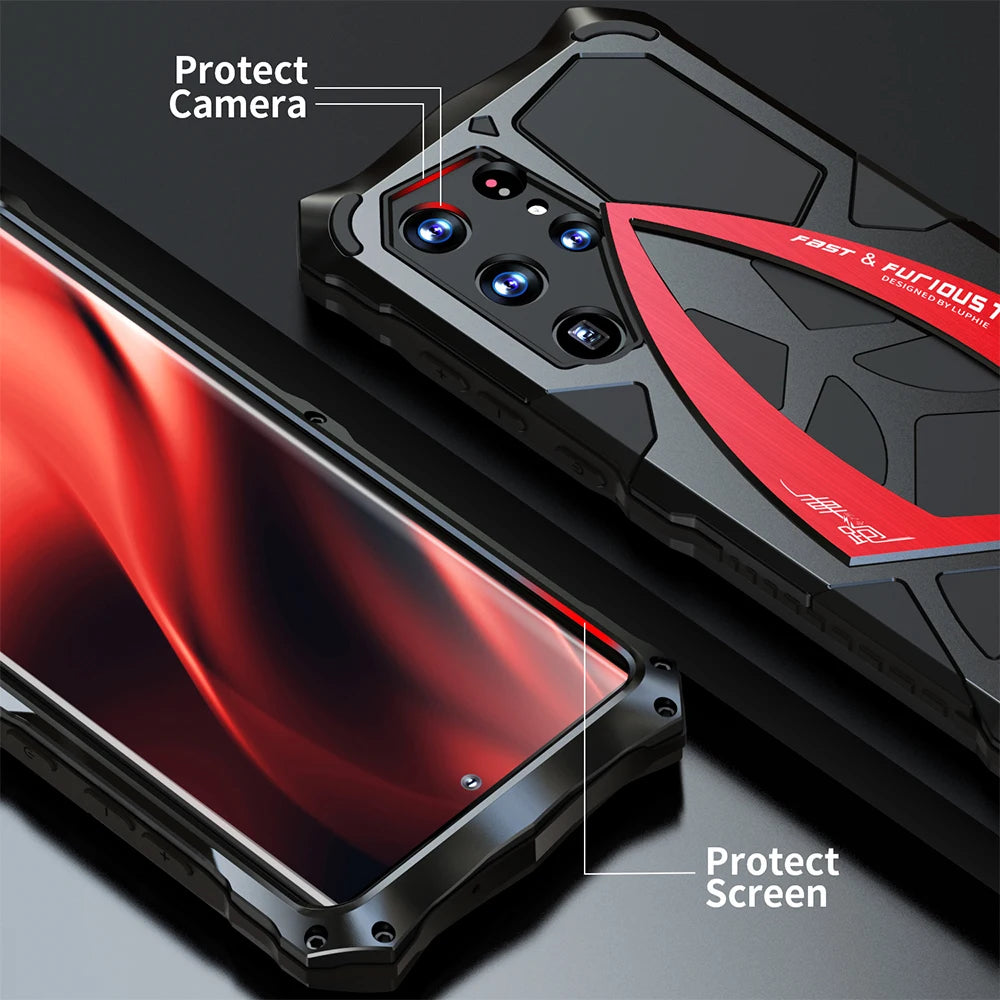 Luphie Metal Full Protect Armor Case For Samsung Galaxy S25 Ultra Phone Cover S24 23 S22Ultra S25 S24 Plus 5G Shockproof Fundas - Mountain ship