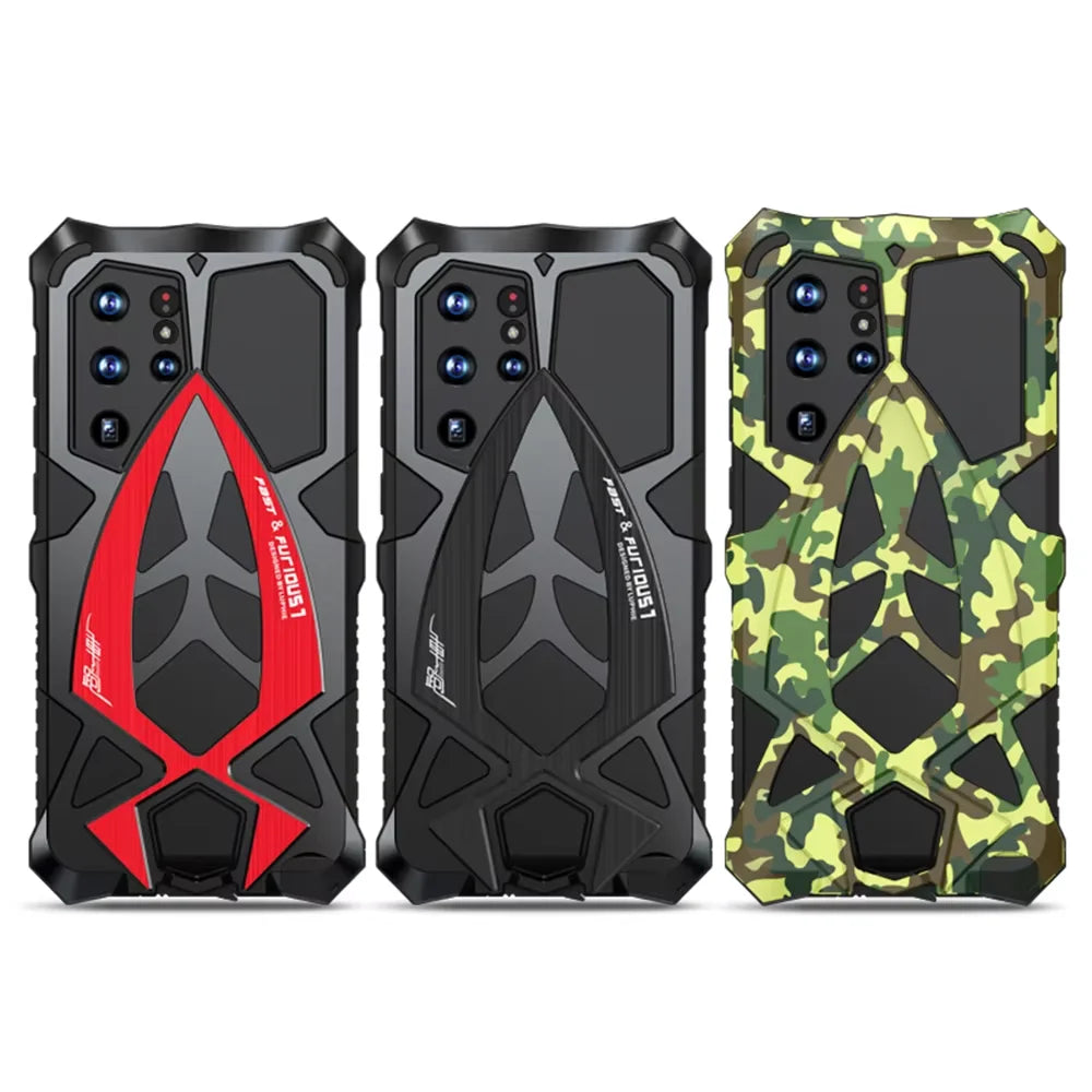 Luphie Metal Full Protect Armor Case For Samsung Galaxy S25 Ultra Phone Cover S24 23 S22Ultra S25 S24 Plus 5G Shockproof Fundas - Mountain ship