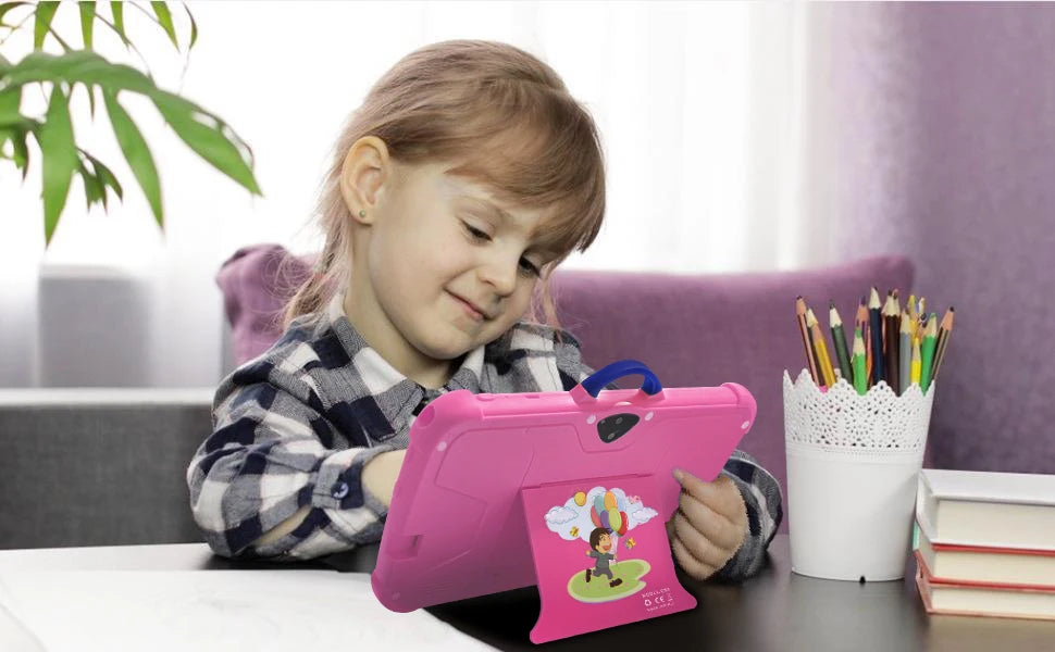 New Cartoon Pattern Kids Tablet 7 Inch Quad Core 4GB RAM 64GB ROM Android Learning Education Games Tablets Children's Gifts - Mountain ship
