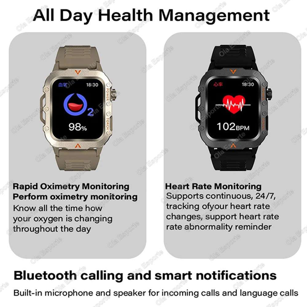 Outdoor Sports Smart Watch for huawei xiaomi Samsung 2025 Men Women Watches Fitness Track ECG+PGG Smartwatch with Led Lighting - Mountain ship