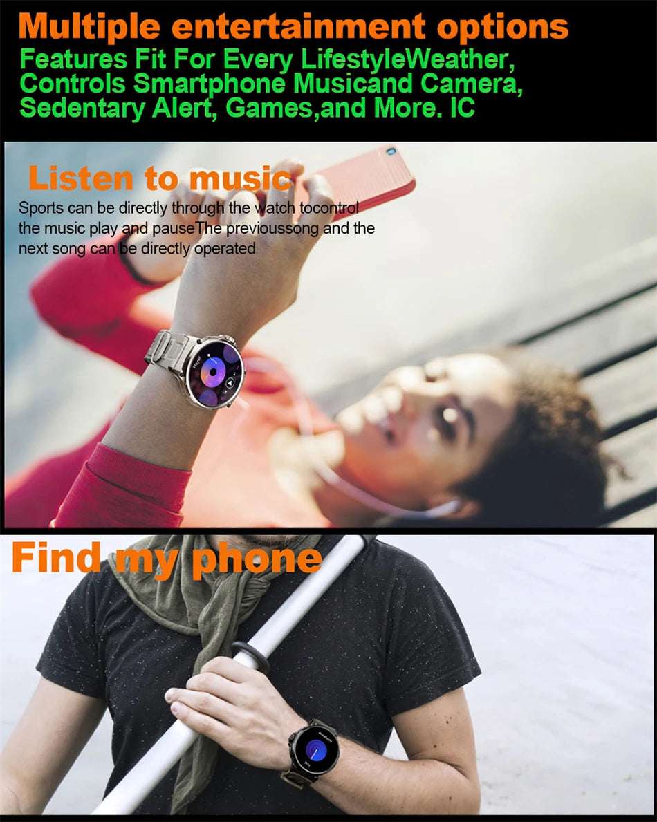 2024 New For Huawei Xiaomi Men GPS Track Smart Watch 1.85 Inch Ultra HD AMOLED Screen 710 Mah Battery Bluetooth Call Smartwatch - Mountain ship