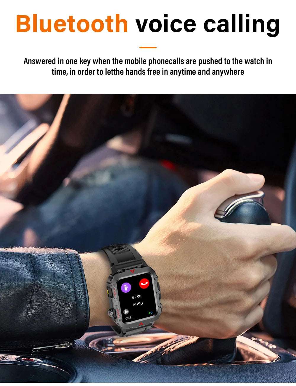 LAXASFIT 2024 Outdoor Military Men's Smart Watch Bluetooth Talk Sports Heart Rate Monitor Smart Watch Android IOS - Mountain ship