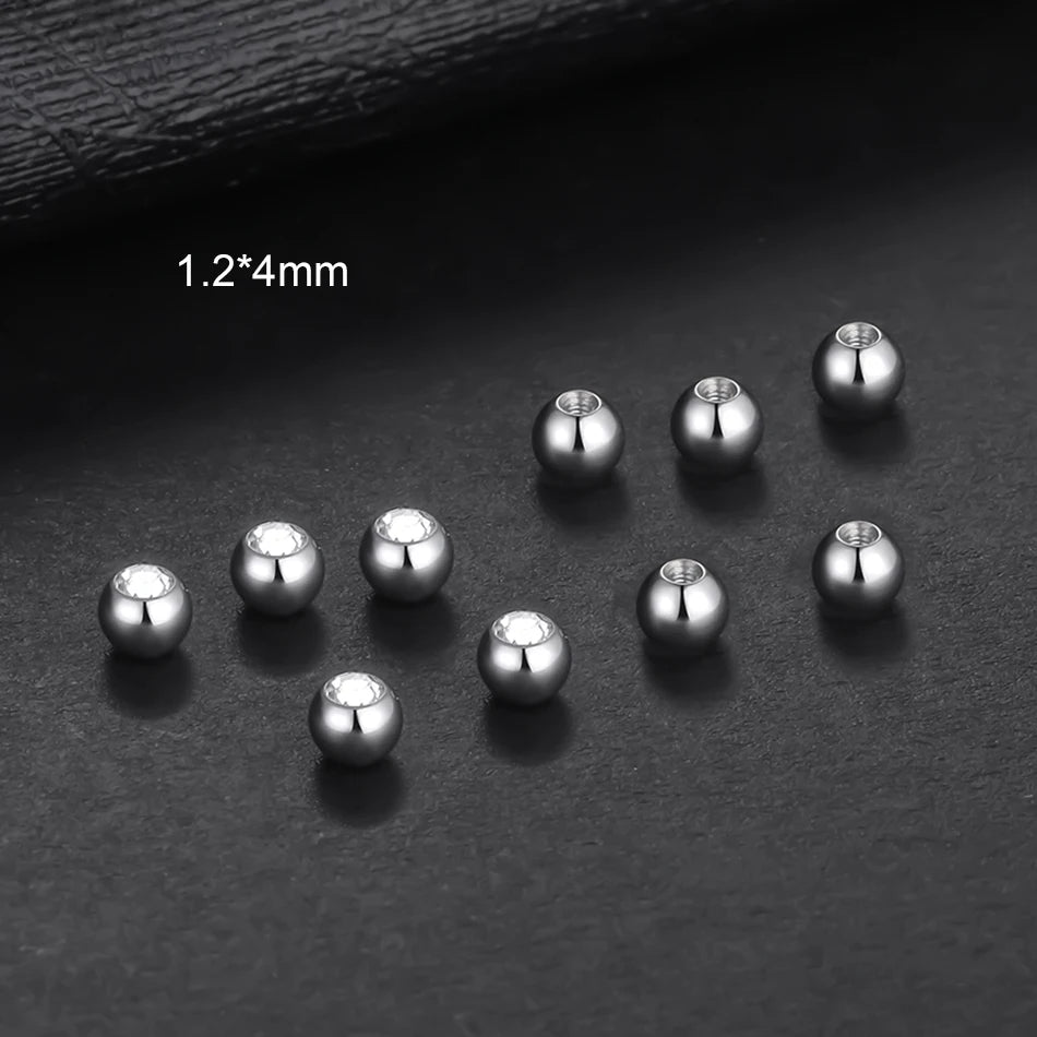 10pcs/lot Steel CZ Gem Replacement Spare Balls Labret Tongue Ring Ear Belly Eyebrow Piercing Attachment 16G 14G DIY Body Jewelry - Mountain ship