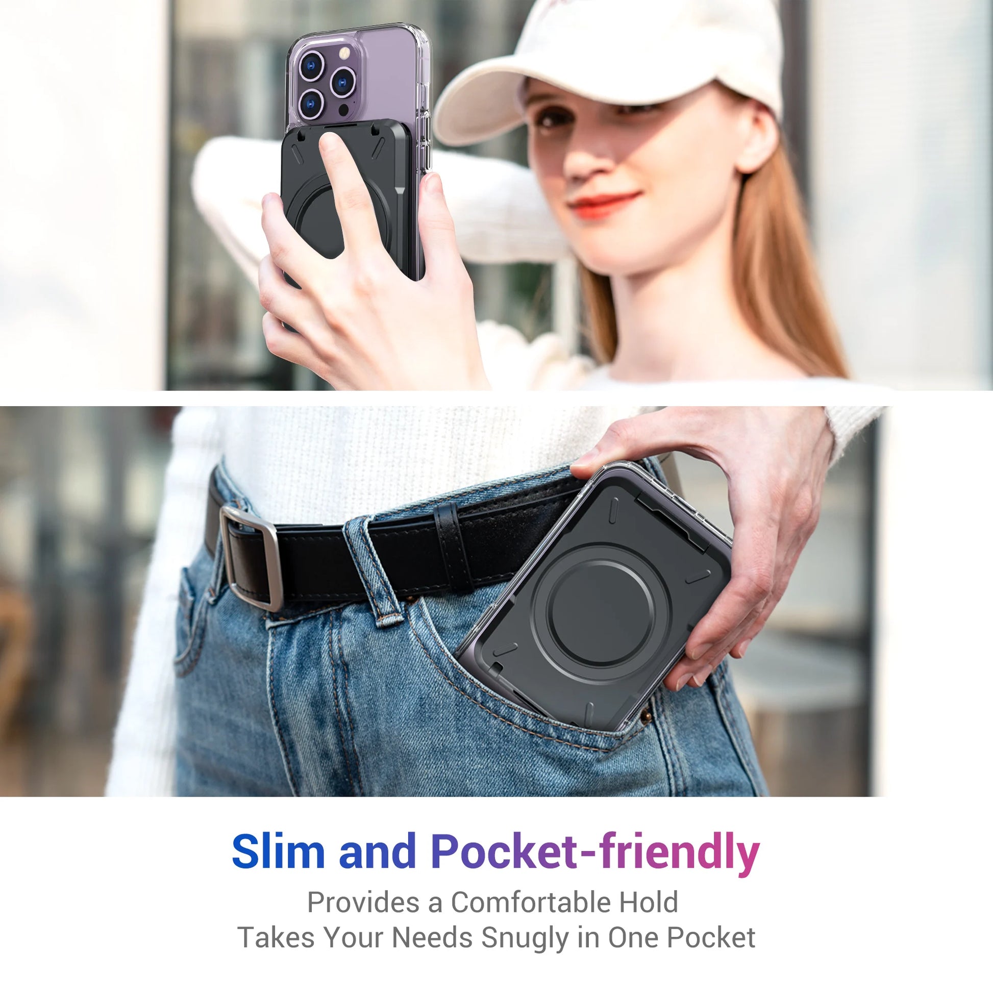Magnetic Wallet & Card Holder with RFID Blocking Function for iPhone 16 15 14 Pro/ Pro Max/ 13 Pro Max/ 13 12 Pro MagSafe Wallet - Mountain ship
