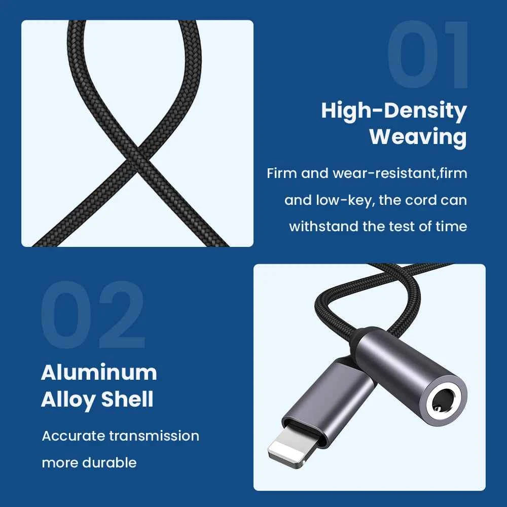 For iPhone To 3 5 MM Jack AUX Cable Adapter For iPhone 12 13 14 Pro Adapter Headphone Connector Audio Splitter phone accessories - Mountain ship