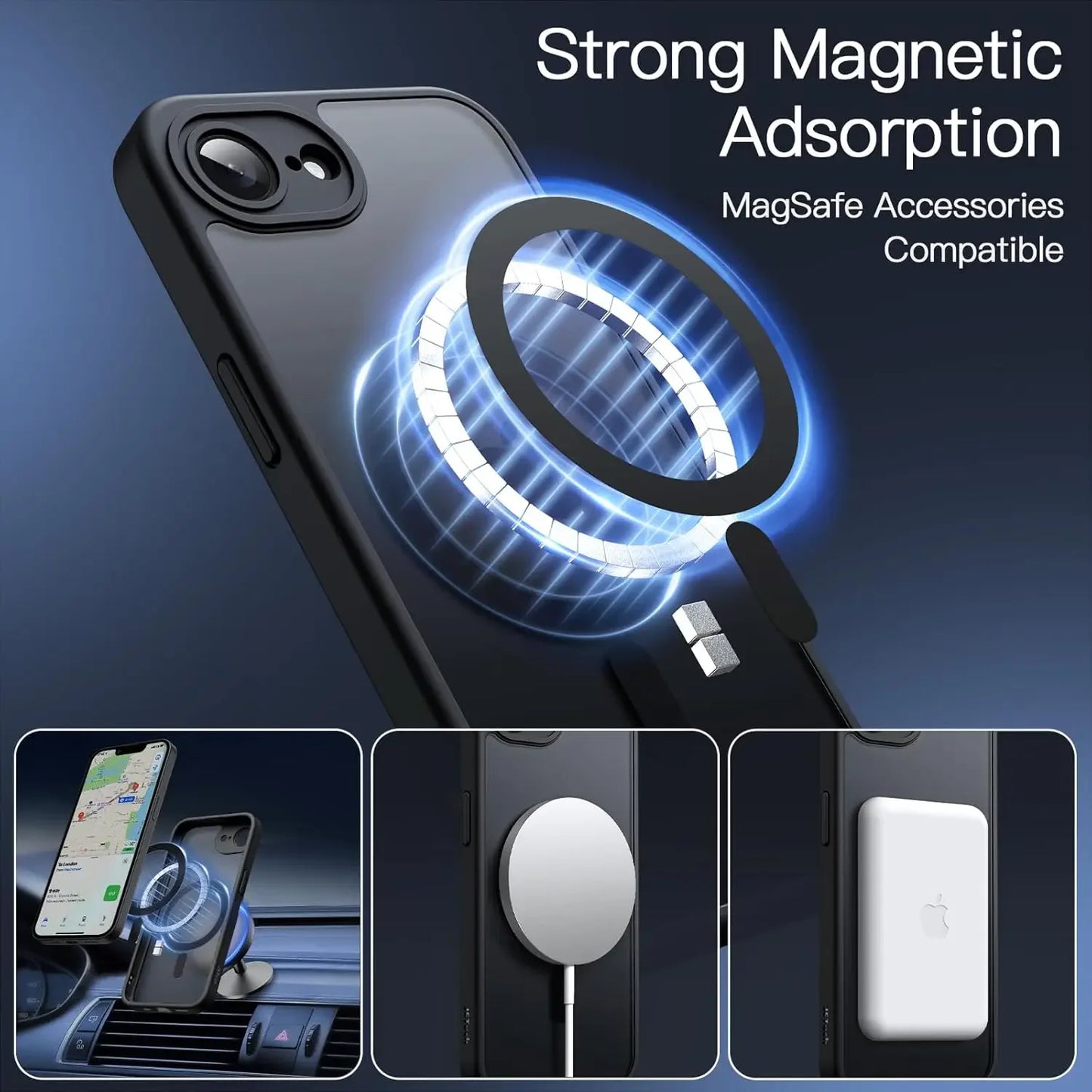 For Magsafe Magnetic Wireless Charging Case For iPhone 16E iPhone16E 5G Shockproof Matte Back Cover Coque - Mountain ship