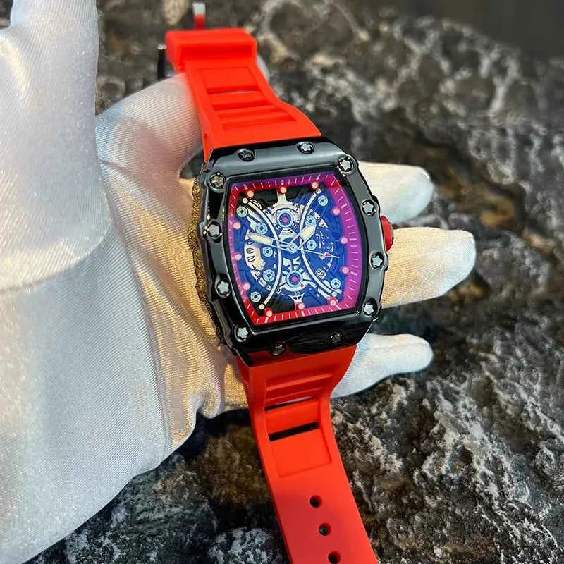 Men's Watch Light Luxury Brand Wine Barrel dial Fashionable Night Glow Sports Watch Calendar Clock Reloj L146 - Mountain ship