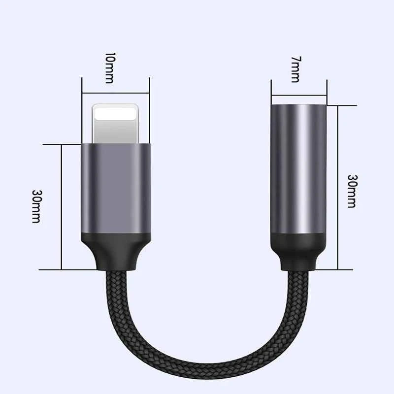 For iPhone To 3 5 MM Jack AUX Cable Adapter For iPhone 12 13 14 Pro Adapter Headphone Connector Audio Splitter phone accessories - Mountain ship