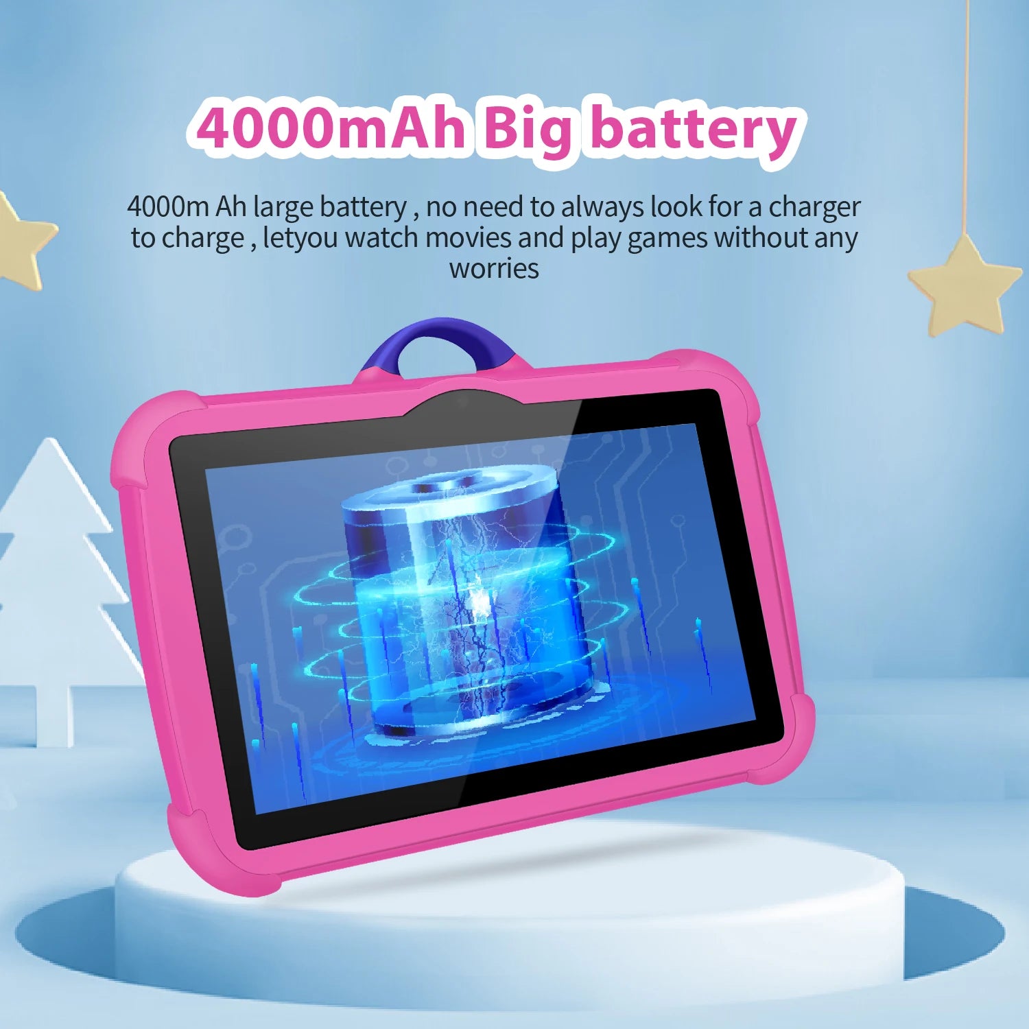 New Cartoon Pattern Kids Tablet 7 Inch Quad Core 4GB RAM 64GB ROM Android Learning Education Games Tablets Children's Gifts - Mountain ship