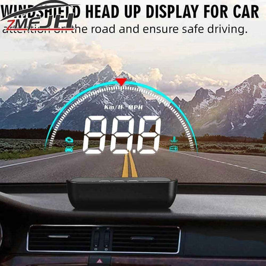 Car HUD Head Up Display OBD Speedometer Windshield Projector Smart Digital Water Temp Voltage Speed Meter With Overspeed Warning - Mountain ship