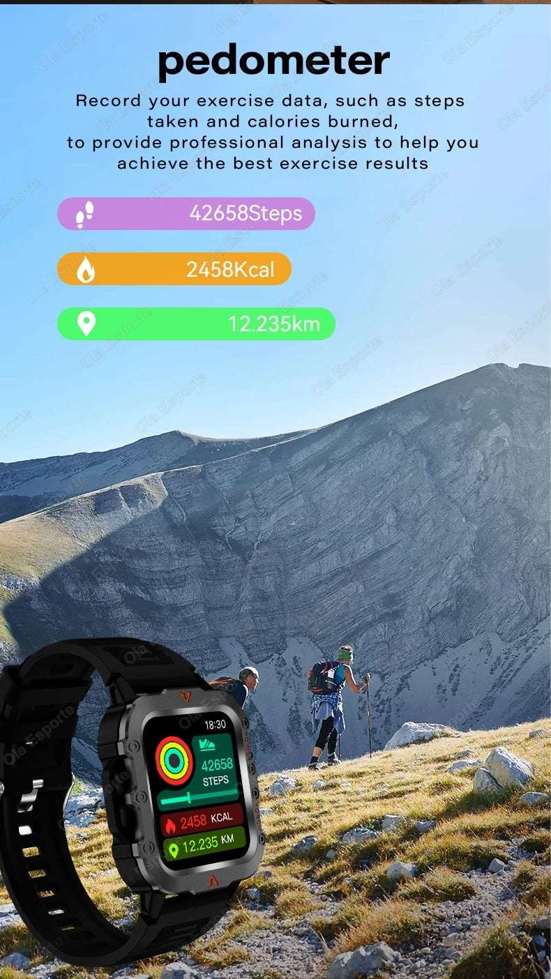 Outdoor Sports Smart Watch for huawei xiaomi Samsung 2025 Men Women Watches Fitness Track ECG+PGG Smartwatch with Led Lighting - Mountain ship