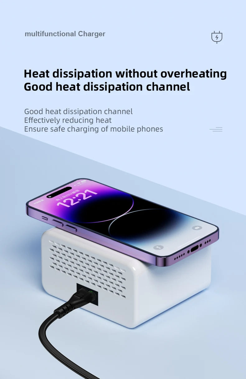 Multi functional 8-port USB Wireless Fast Charging Station Visual Current Detection Charger For Mobile Phone iPad Flash Charging - Mountain ship