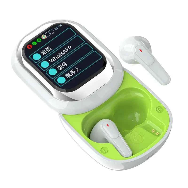 2025 AI Translation Earphones Wireless Bluetooth 5.4 2 Inch Smart Touch Screen Noise Cancellation IPX4 In-Ear Headset - Mountain ship