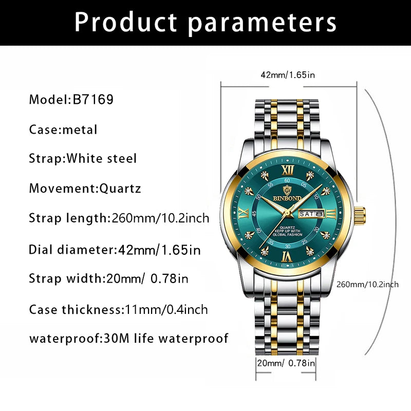 2024 Top Brand Luxury Fashion Diver Watch Men 30ATM Waterproof Date Clock Sport Watches Mens Quartz Wristwatch Relogio Masculino - Mountain ship