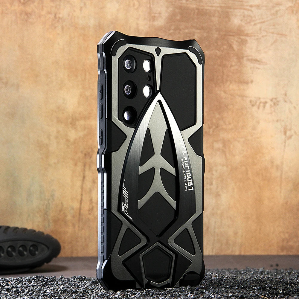 Luphie Metal Full Protect Armor Case For Samsung Galaxy S25 Ultra Phone Cover S24 23 S22Ultra S25 S24 Plus 5G Shockproof Fundas - Mountain ship