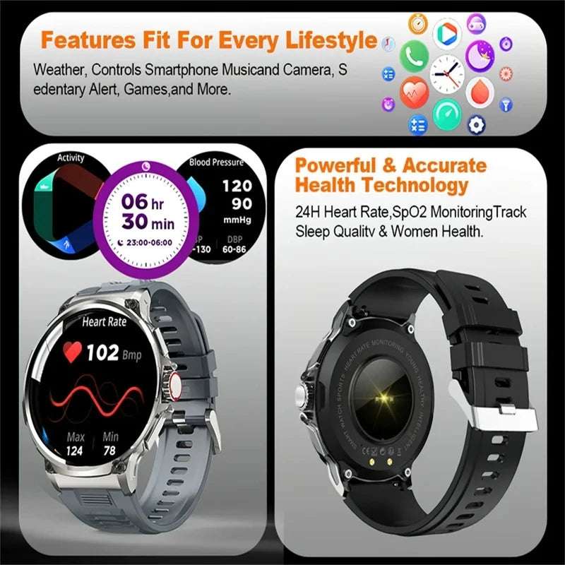 2024 New For Huawei Xiaomi Men GPS Track Smart Watch 1.85 Inch Ultra HD AMOLED Screen 710 Mah Battery Bluetooth Call Smartwatch - Mountain ship