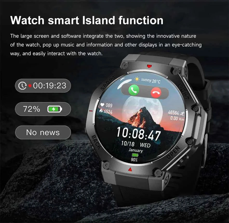 2025 New LED Smart Watch Men's HD AMOLED Bluetooth Call Waterproof Smartwatch Heart Rate Monitoring Women's Health Smart Watches - Mountain ship
